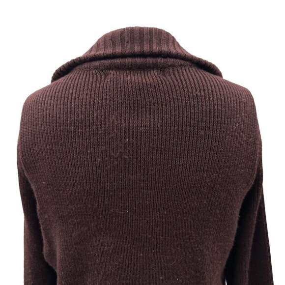 Yarns By Mode Brown Y2K Sweater Jacket Fur Vest Full Zip Long Sleeve M - Picture 8 of 10